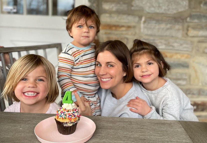 Coach Meg with her children (left to right) - Left, Lake, Everett and Reese